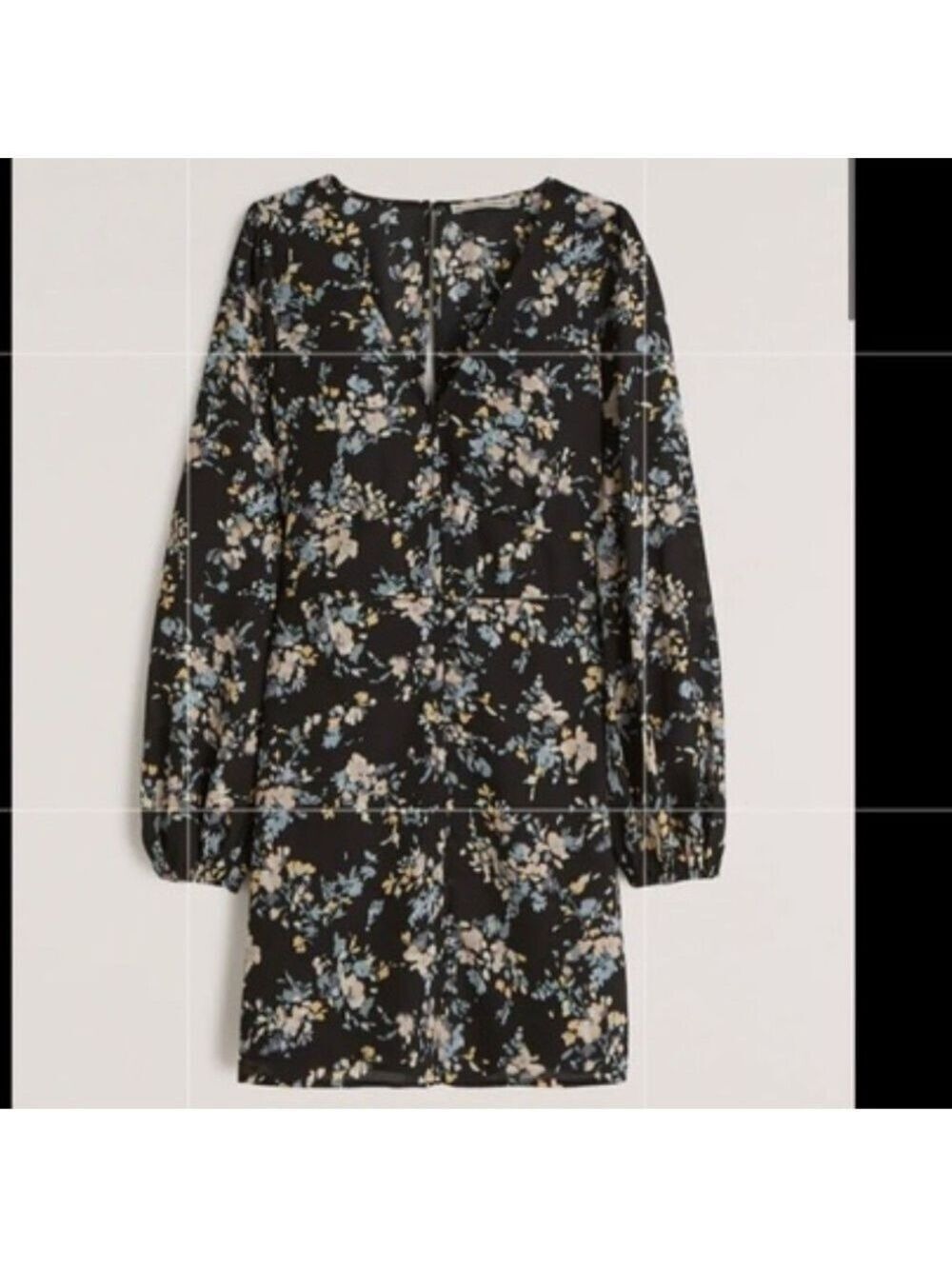 Abercrombie & Fitch Mini Dress Floral Long-Sleeve Button-Through Size Large
